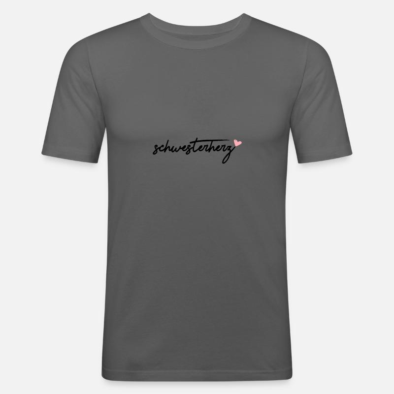 schwesterherz - Männer Slim Fit T-Shirt - Graphite