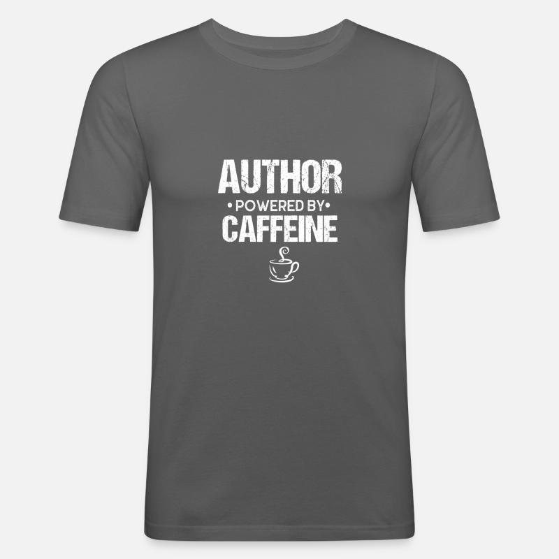AUTHOR Powered By Caffeine - Männer Slim Fit T-Shirt - Graphite
