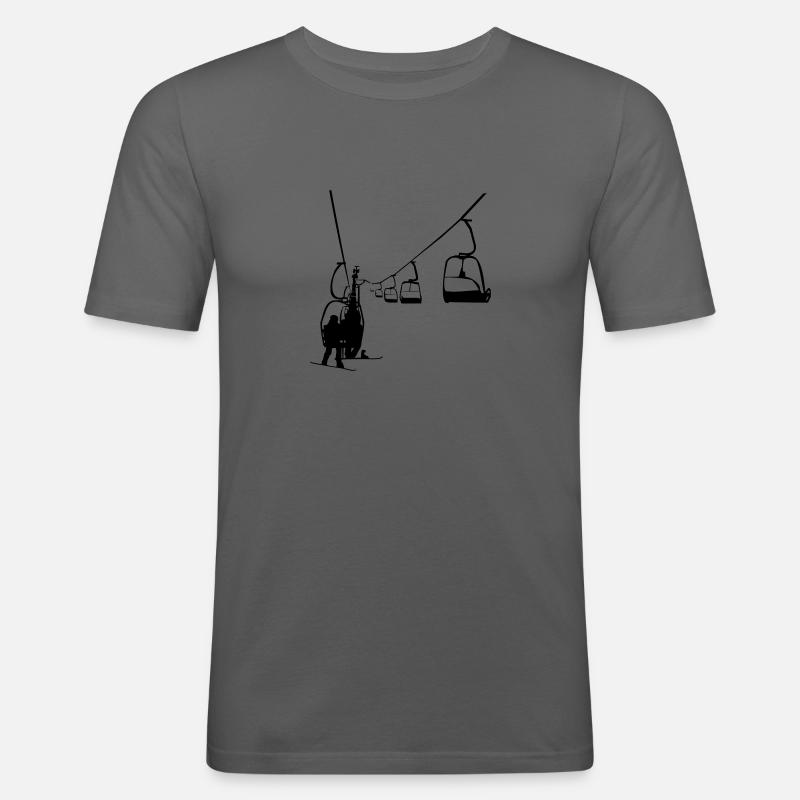 Sessellift - Männer Slim Fit T-Shirt - Graphite