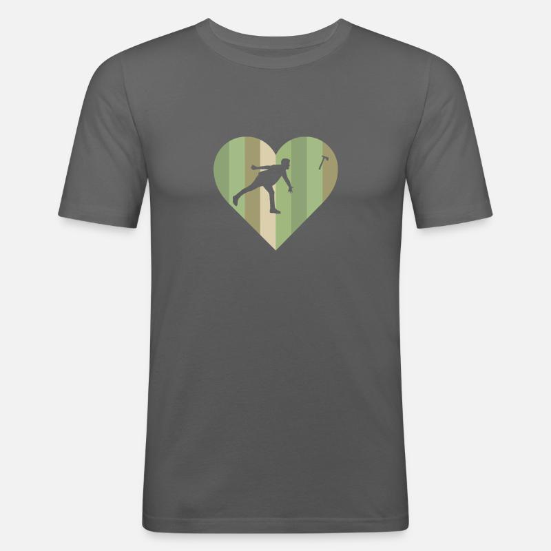 Axt Axtwerfen Axe Throwing - Männer Slim Fit T-Shirt - Graphite