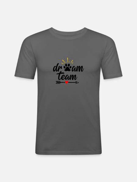 dreamteam - Männer Slim Fit T-Shirt - Graphite
