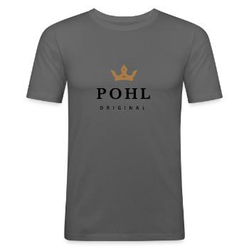 Palmer - T-shirt près du corps Homme - gris graphite - Devant - Nik (191cm)