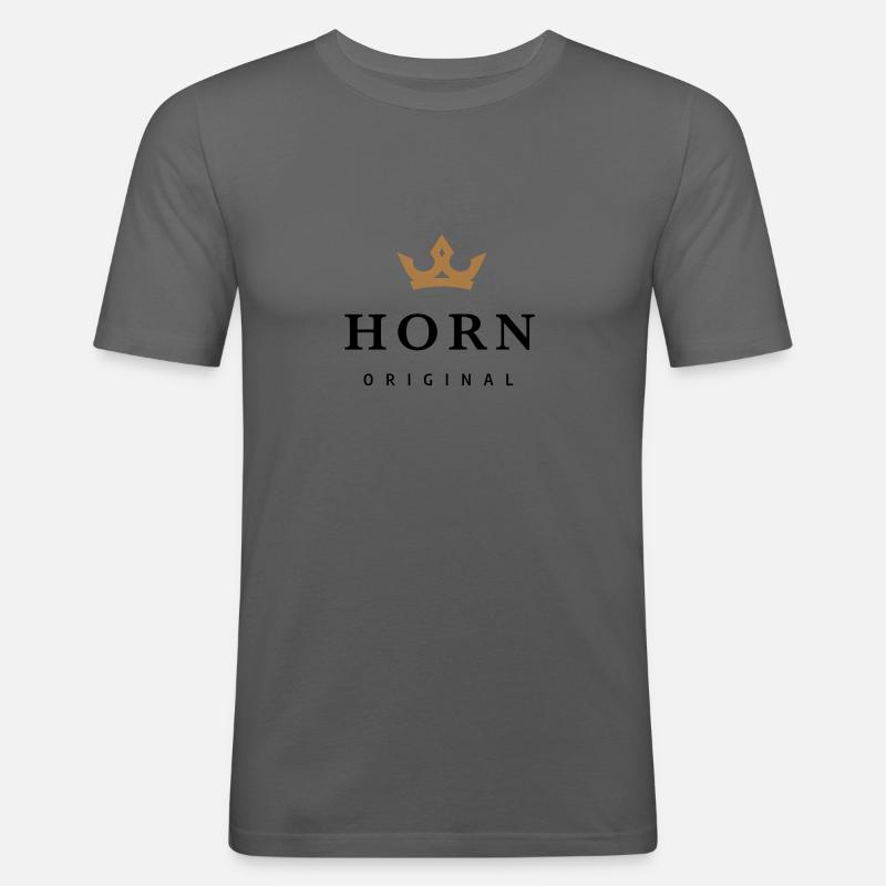Horn - Men's Slim Fit T-Shirt - graphite grey