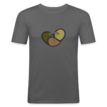 Parachutisme Para - T-shirt près du corps Homme - gris graphite - Devant - Nik (191cm)
