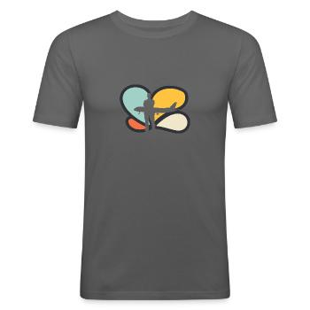 Flugbegleiter Flug - Männer Slim Fit T-Shirt - Graphite - Vorne - Nik (191cm)