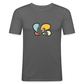 École canine Agility Dog Sport - T-shirt près du corps Homme - gris graphite - Devant - Nik (191cm)