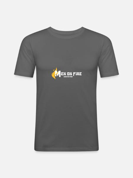 fireman men on fire white - Men's Slim Fit T-Shirt - graphite grey
