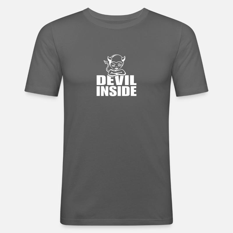 Devil-Inside - Männer Slim Fit T-Shirt - Graphite