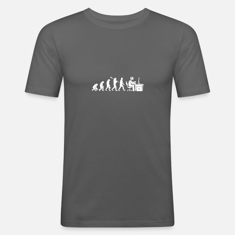 Gaming Gamer Evolution Gift - Men's Slim Fit T-Shirt - graphite grey