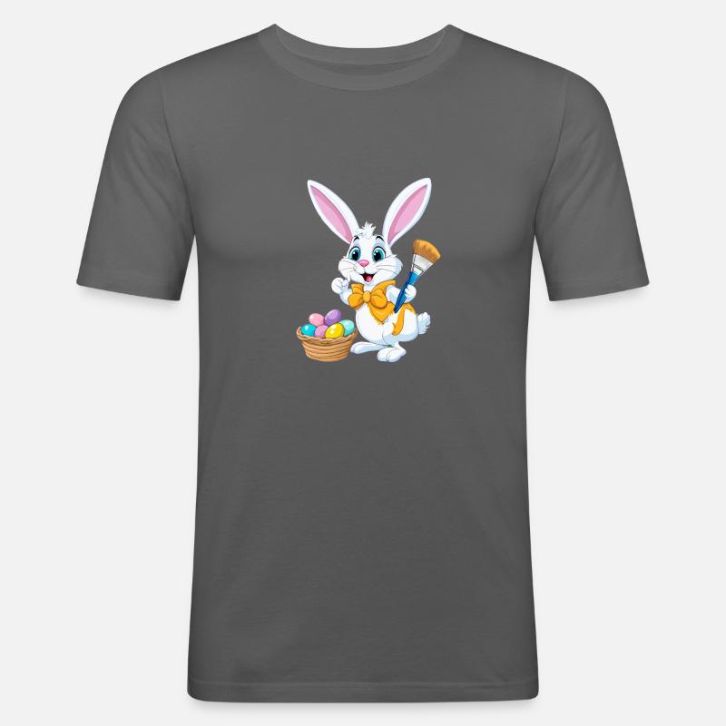 Easter bunny with Easter eggs - Men's Slim Fit T-Shirt - graphite grey