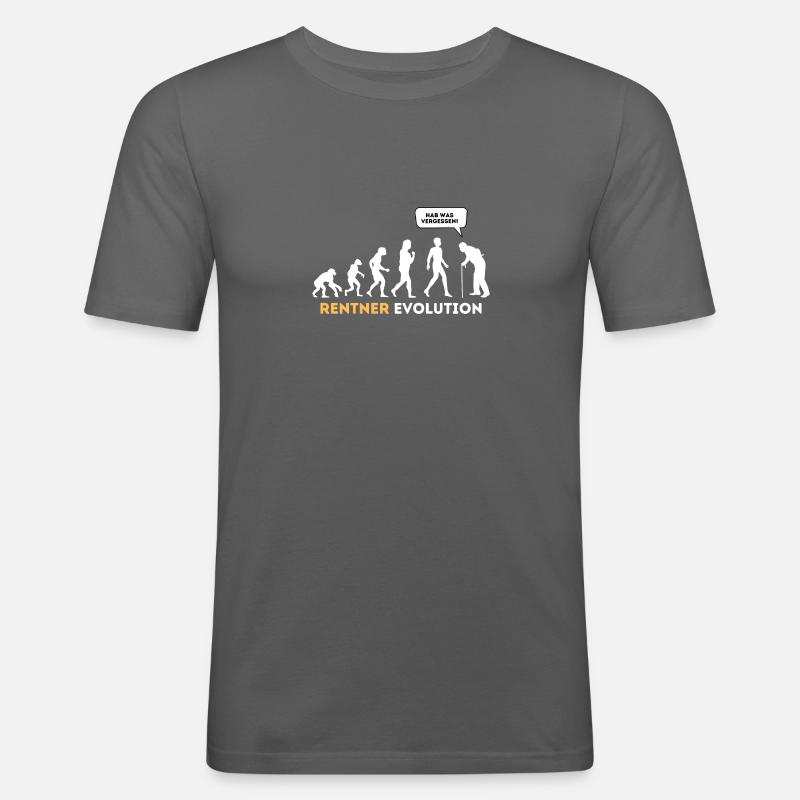 Rentner Evolution Lustig Ruhestand - Männer Slim Fit T-Shirt - Graphite