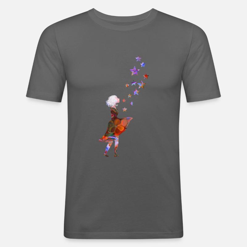 Sterntaler – Mädchen Geschenk Weihnachten - Männer Slim Fit T-Shirt - Graphite