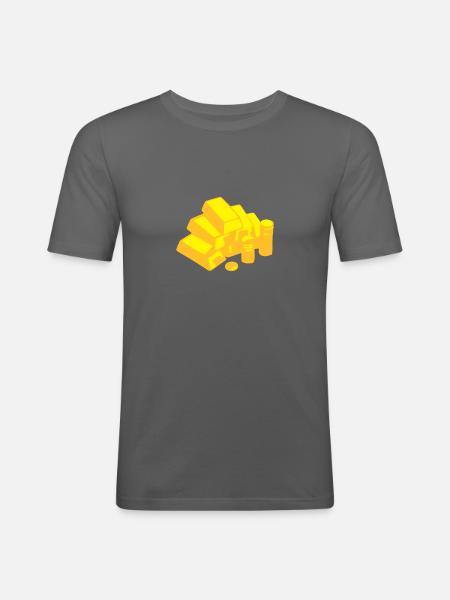 Gold, Geld - Männer Slim Fit T-Shirt - Graphite