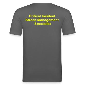 CISM Specialist - Men's Slim Fit T-Shirt - graphite grey - Back - Nik (191cm)