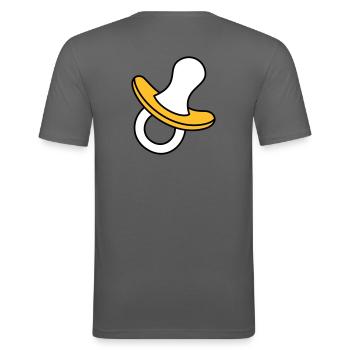 Pacifier tricolor - Men's Slim Fit T-Shirt - graphite grey - Back - Nik (191cm)