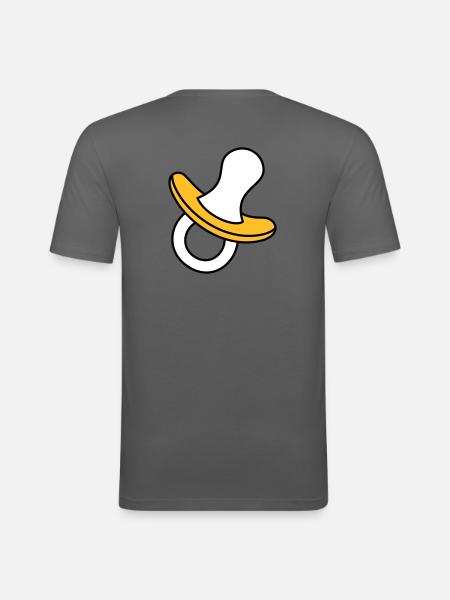 Schnuller dreifarbig - Männer Slim Fit T-Shirt - Graphite