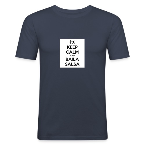 keep-calm-and-baila-salsa-41 - Maglietta aderente da uomo