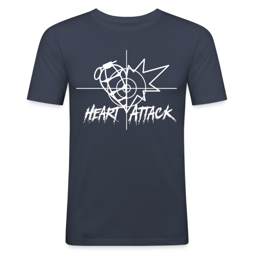 heart_granate_black - Kop - Männer Slim Fit T-Shirt