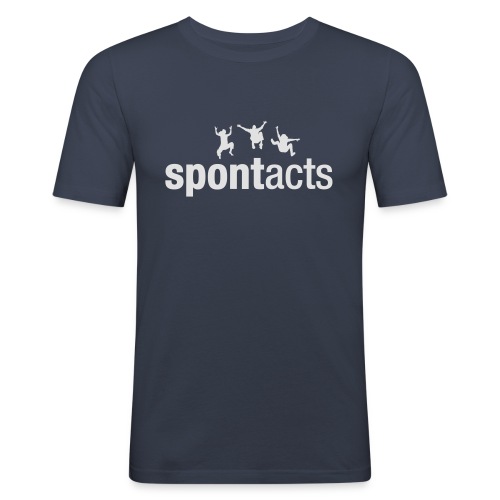 spontacts_Logo_weiss - Männer Slim Fit T-Shirt
