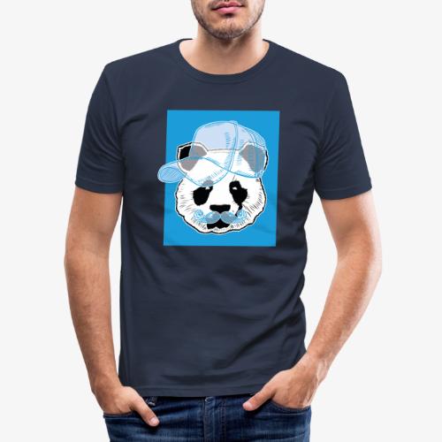 Panda - Cap - Mustache - Männer Slim Fit T-Shirt