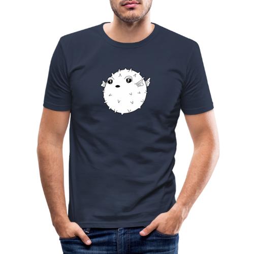 śmieszne białe fugu - Obcisła koszulka męska