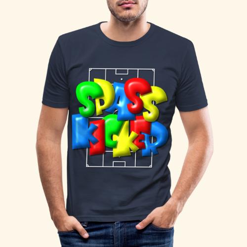 Spass Kicker im Fußballfeld - Balloon-Style - Männer Slim Fit T-Shirt