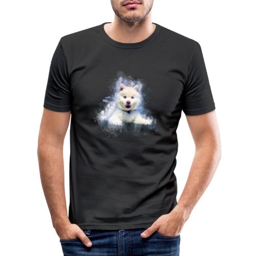Husky sibérien Blanc chiot mignon -by- Wyll-Fryd - T-shirt près du corps Homme
