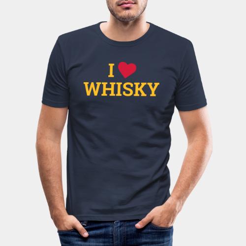 I LOVE WHISKY - Ich liebe Whisky - Männer Slim Fit T-Shirt