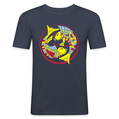 Fish in a Circle 1 - Mannen slim fit T-shirt