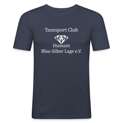 Schriftzug Transparent grau mit Diamant - Männer Slim Fit T-Shirt