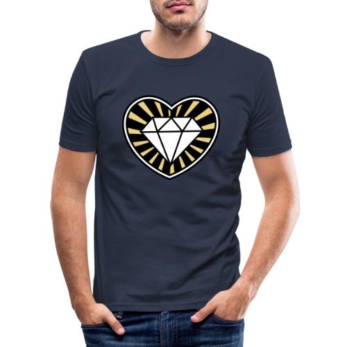 Diamond_heart_3f - Männer Slim Fit T-Shirt