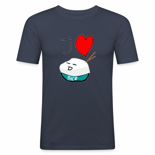 I Love Rice T-Shirt - Mannen slim fit T-shirt
