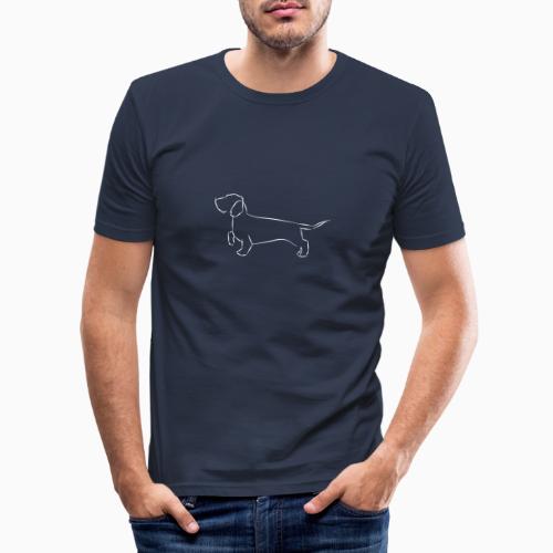 Rauhaardackel Zeichnung mit Strichen Dackelfieber - Männer Slim Fit T-Shirt