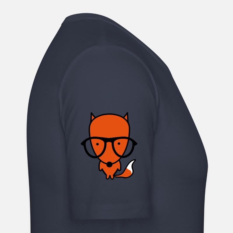 chytry lis - Obcisła koszulka męska - granatowy