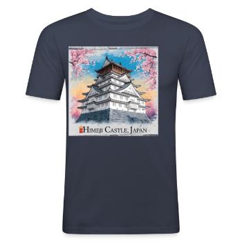 Himeji Castle Japan - Männer Slim Fit T-Shirt - Navy - Vorne - Nik (191cm)