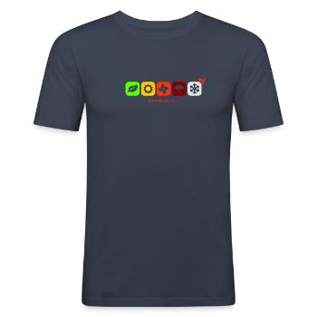 jahreszeiten 4 - Männer Slim Fit T-Shirt - Navy - Vorne - Nik (191cm)