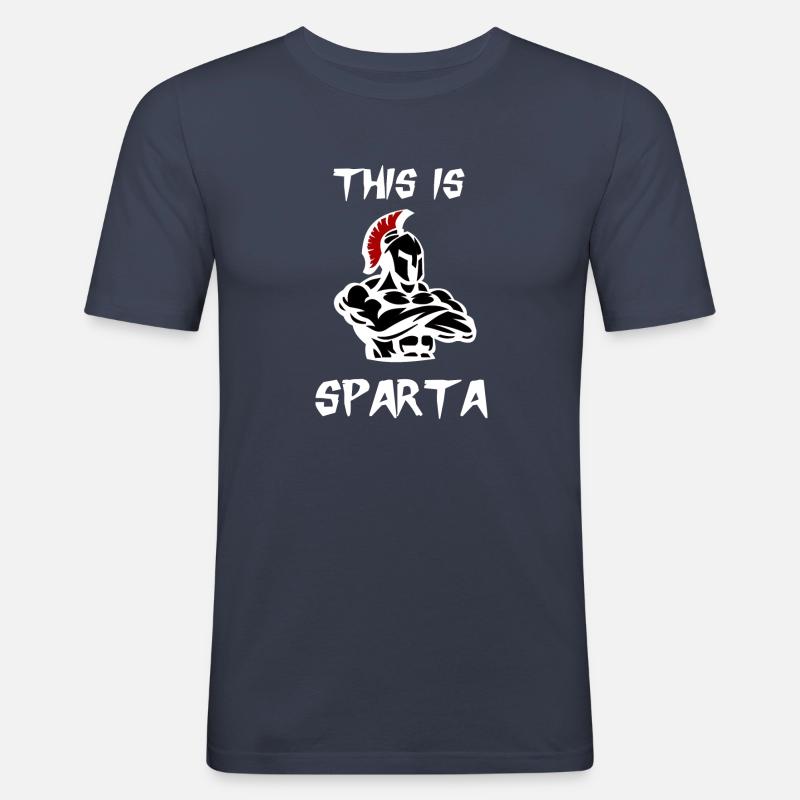 Sparta / C'est Sparta - T-shirt près du corps Homme - bleu marine