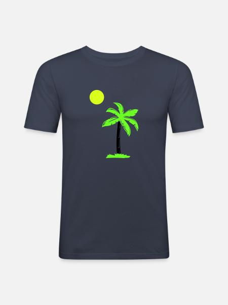 palm tree - Men's Slim Fit T-Shirt - navy