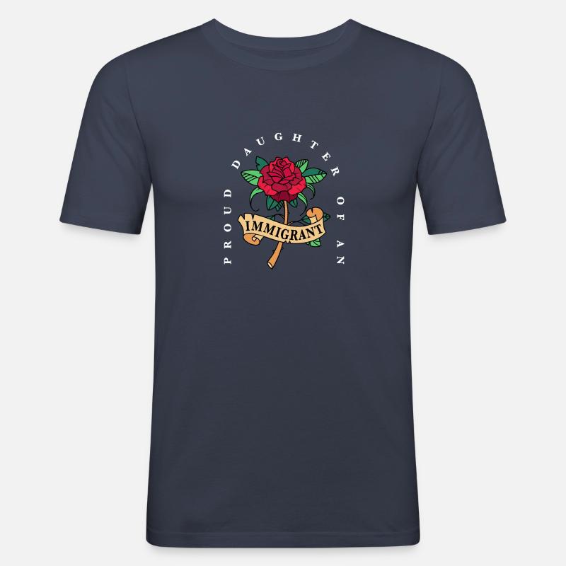 Stolze Tochter eines Einwanderers - Männer Slim Fit T-Shirt - Navy