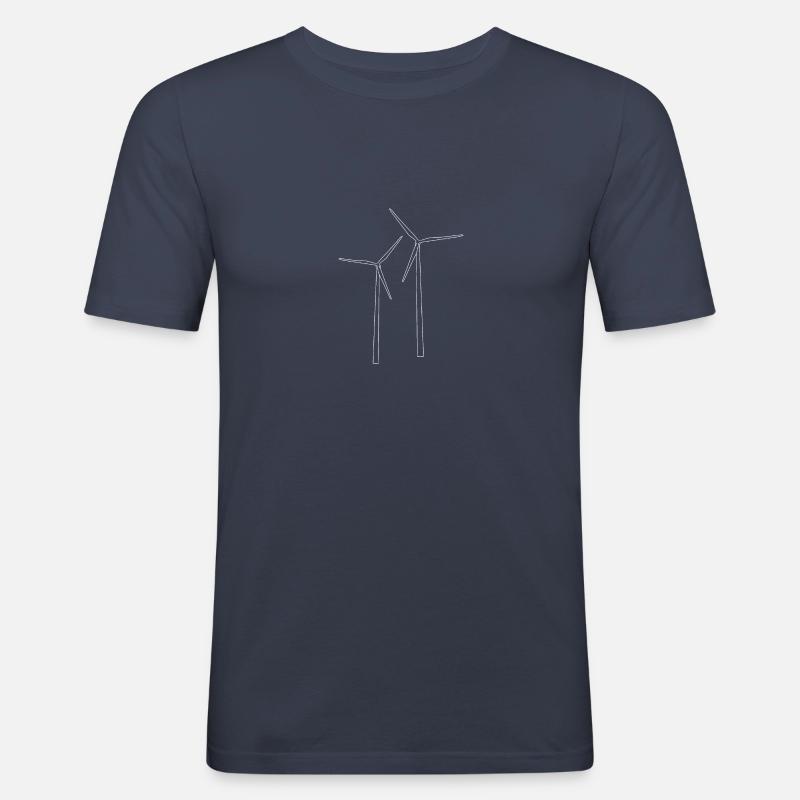 Windrad - Männer Slim Fit T-Shirt - Navy