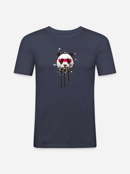 BEAR | Graffiti | Väggmålning | Street Art | abstrakt - Slim Fit T-shirt herr - marinblå