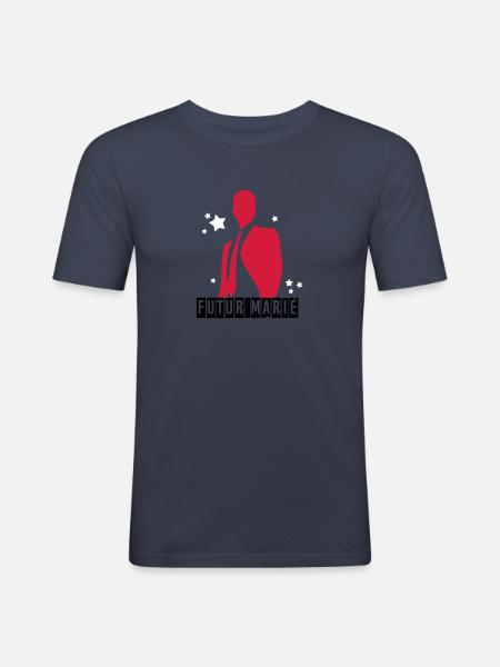 futur marié - T-shirt près du corps Homme - bleu marine