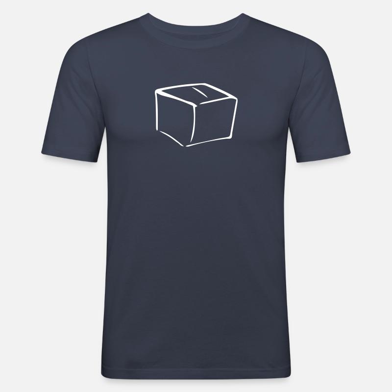 Packet,Papier,Post,Geschäft,Kasten,Versand - Männer Slim Fit T-Shirt - Navy