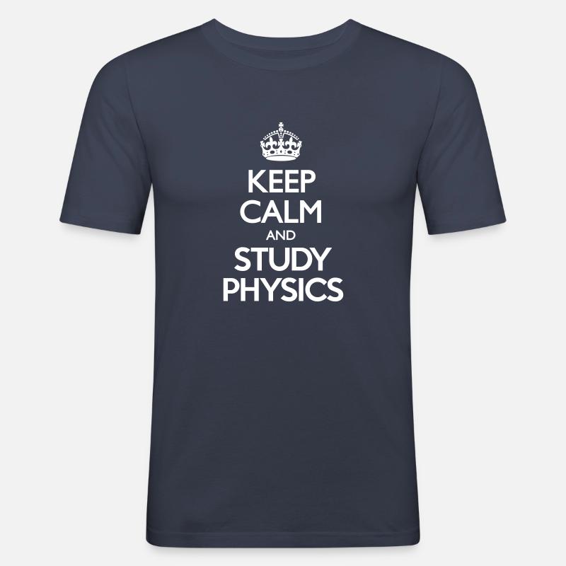 Keep Calm and Study Physics - Männer Slim Fit T-Shirt - Navy