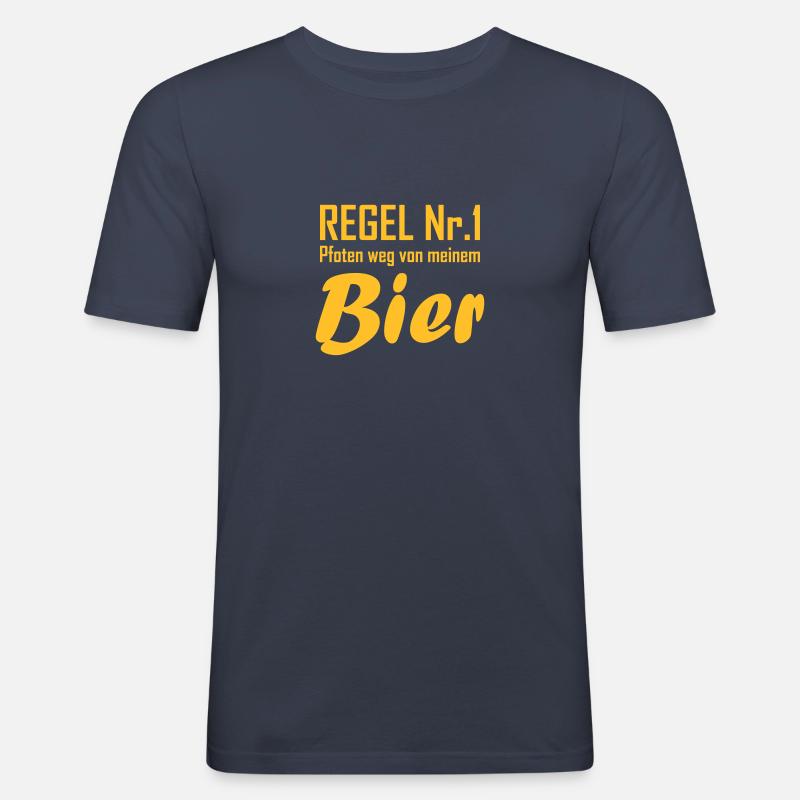 Regel Nr 1 bier - Männer Slim Fit T-Shirt - Navy