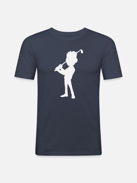 Golf Design, Golfer Silhouette - Men's Slim Fit T-Shirt - navy