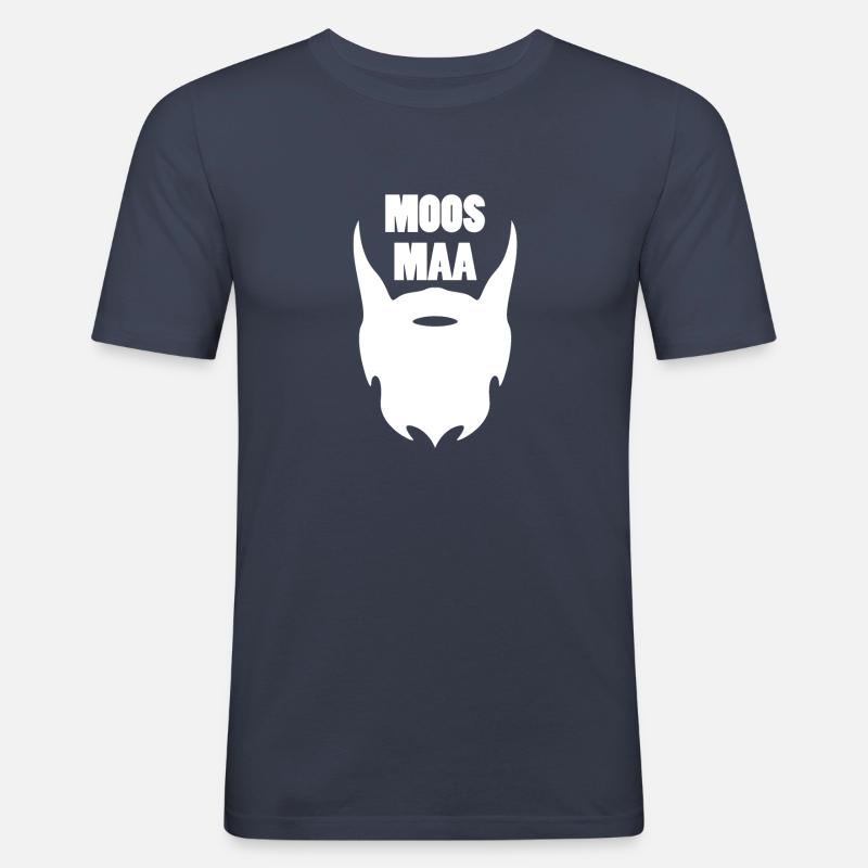 Moosmaa Vogtland Hipster Bart Geschenk - Männer Slim Fit T-Shirt - Navy