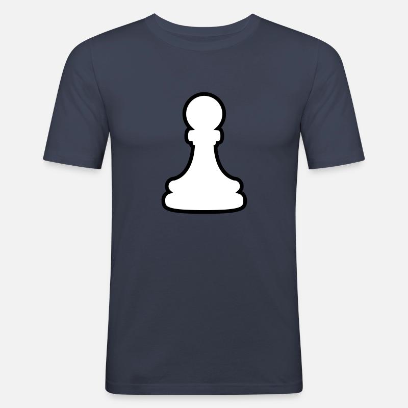 Weiße Bauer Figur - Männer Slim Fit T-Shirt - Navy