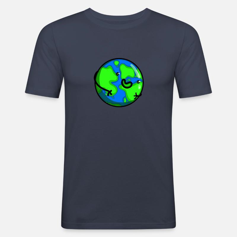 Planète Terre - T-shirt près du corps Homme - bleu marine