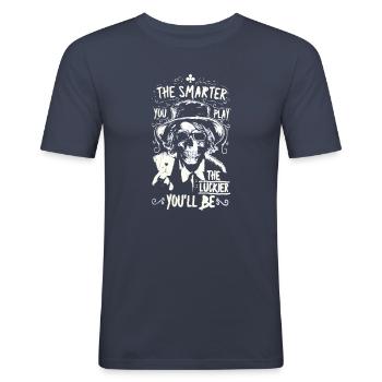Pokern Poker - Männer Slim Fit T-Shirt - Navy - Vorne - Nik (191cm)
